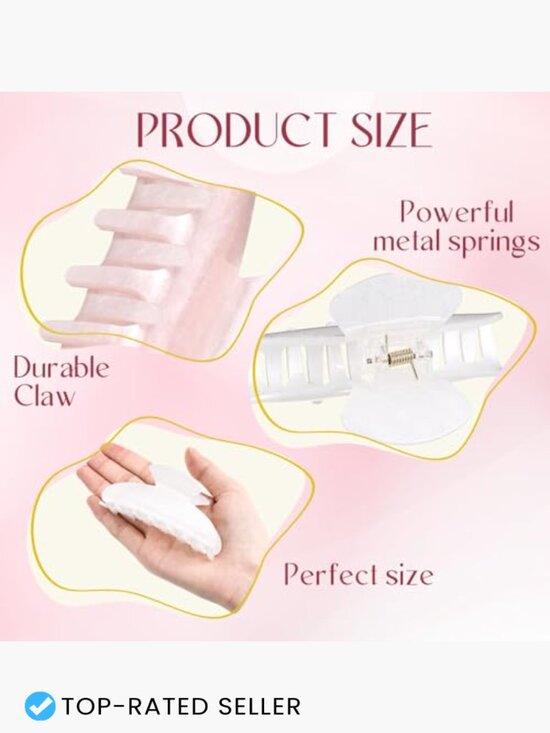8-Pack Acrylic Hair Claw Clips Non-Slip Strong Hold for Thick Thin Hair main image 5